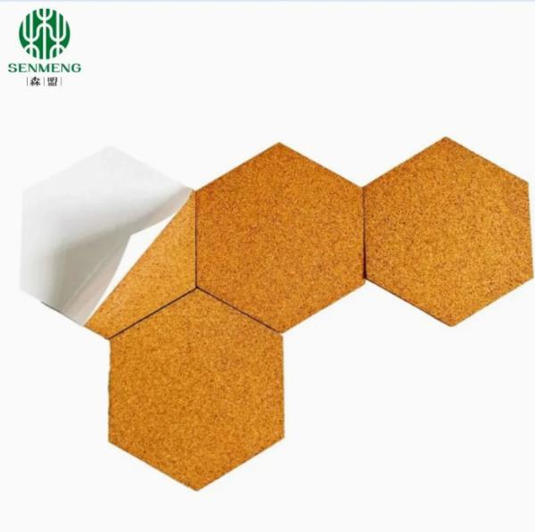 Hexagon Cork Board Tiles Self-Adhesive Corkboards for Wall Pin Board Decorative Bulletin Board for Office Home Kitchen
