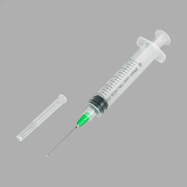 Disposable Medical Supply 3 Parts Retractable Safety Syringe with Needle