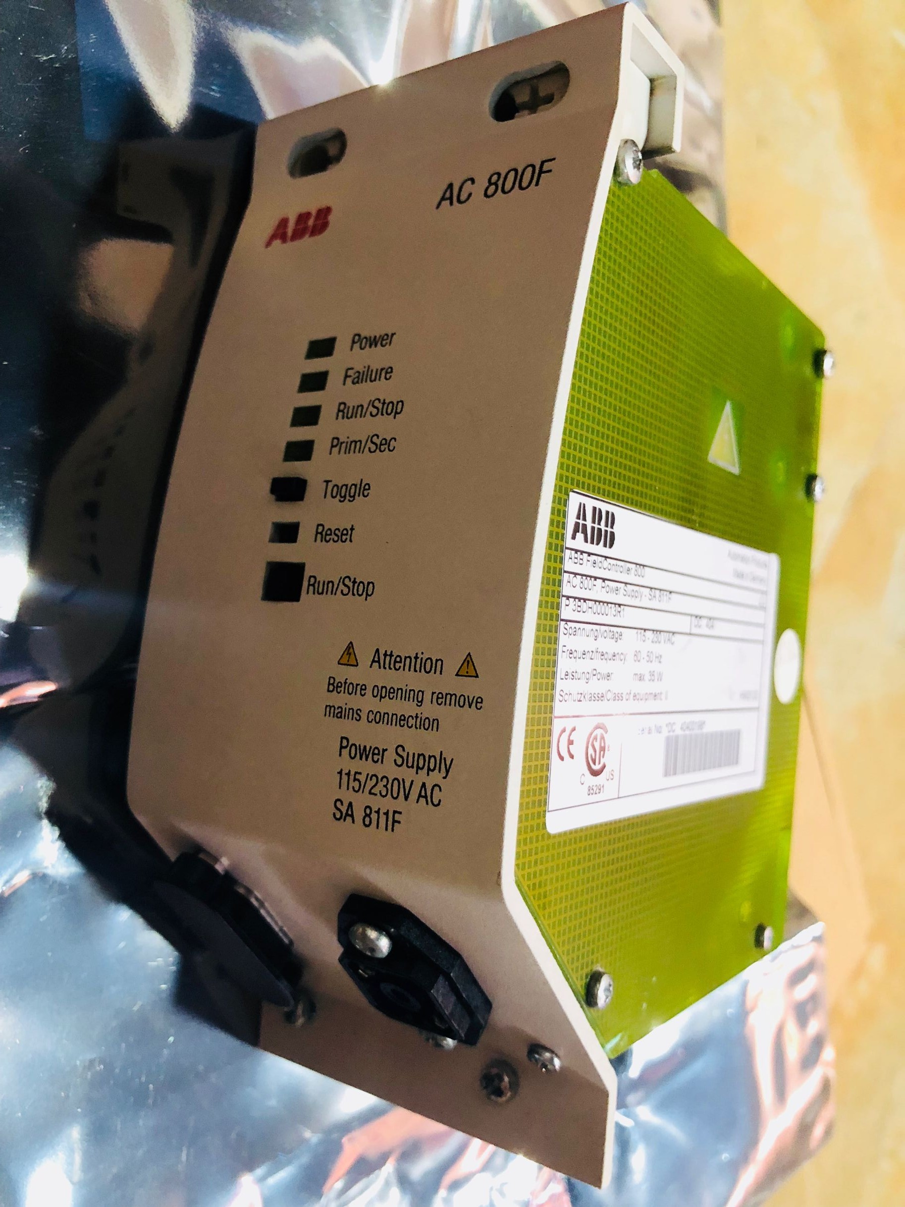 ABB SA811F 3BDH000013R1 SA 811F Электроснабжение 115/230 VAC с PM 802F или PM 803F