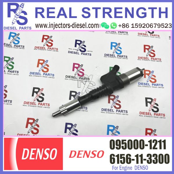 Diesel Common Rail Injector 095000-1211 for Komatsu S6D125 Excavator PC450-7 PC400-7 PC-7