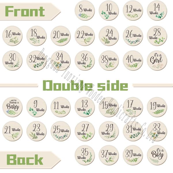 Disques de clôture mensuels en contreplaqué pour bébé, disques en bois pour annonce et jalons pour bébé