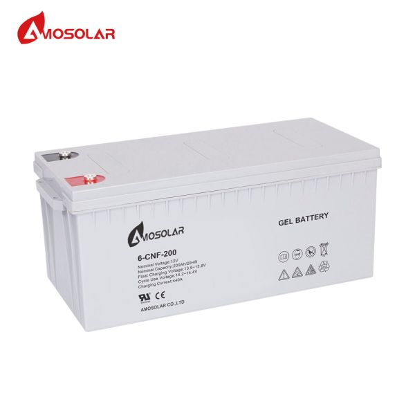 NO Chargeable Amosolar Gel Battery 12V 200Ah 250Ah 300Ah for Home Solar Panel Storage