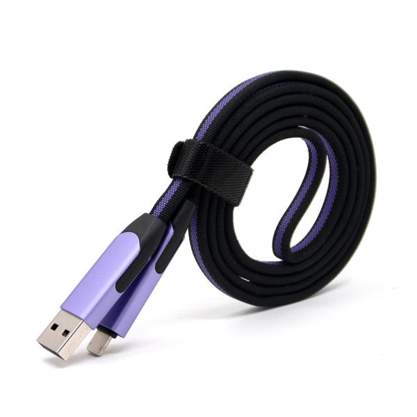 2025 6-in-1 Multi-Device Fast Charging Cable 1m Braided USB C/Micro USB/Lightning 3A Quick Charge