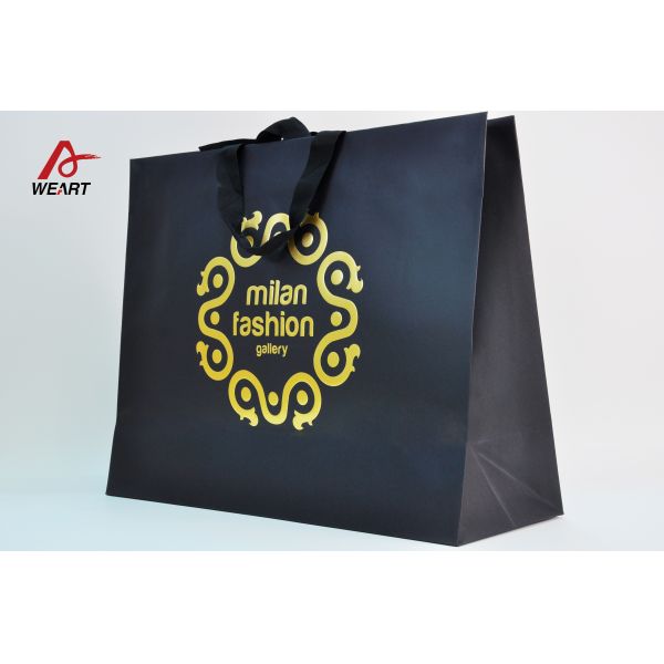 Matt Laminated Cloth Shopping Personalised Paper Carrier Bags With Hot Stamping LOGO
