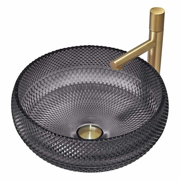 Partie supérieure du comptoir italienne de couleur de noir de Crystal Glass