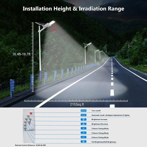 Ip67 Waterproof Village Street Lamps , Solar Light With Remote Control