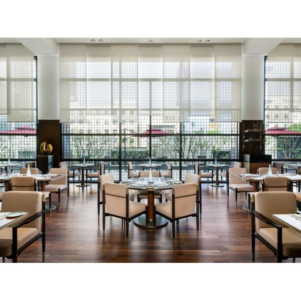 Гостиница меламина мебели гостиницы MDF изготовленная на заказ коммерчески обедая таблица стула