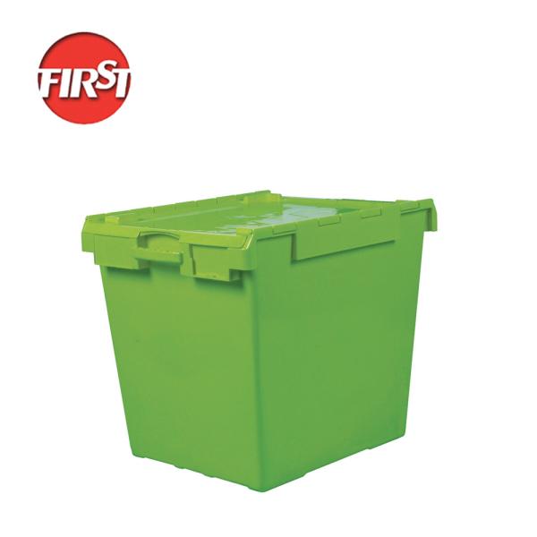 Tamaño externo 760x570x620mm Caja de plástico con tapas Solución de almacenamiento y transporte
