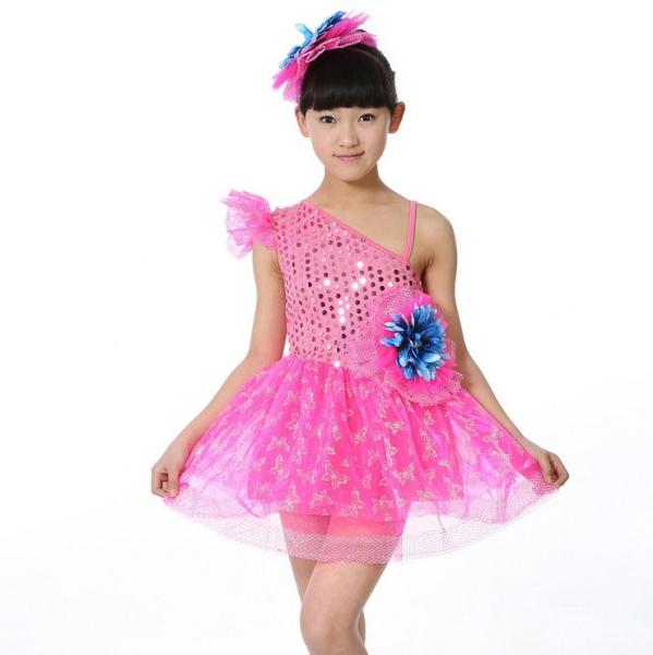 Girl's children's performing stage costumes under the modern clothing dance skirt sequined
