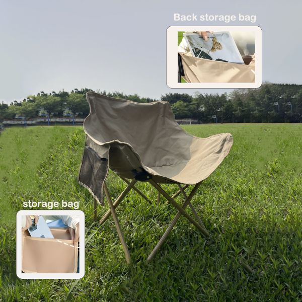 Garden Outdoor Furniture 2024 Foldable Portable Moon Chair for Camping Fishing and More