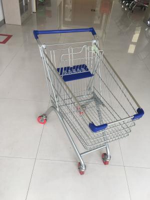 Steel Supermarket Grocery Shopping Cart With Zinc Plating Clear Powder Coating
