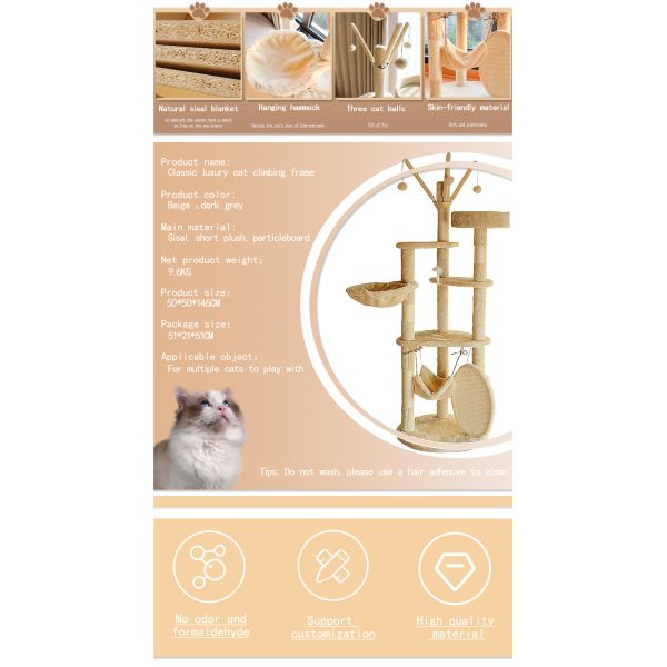 Sale Cat Scratching Board for Playing and Sleeping Large Tall Cat Climbing Frame
