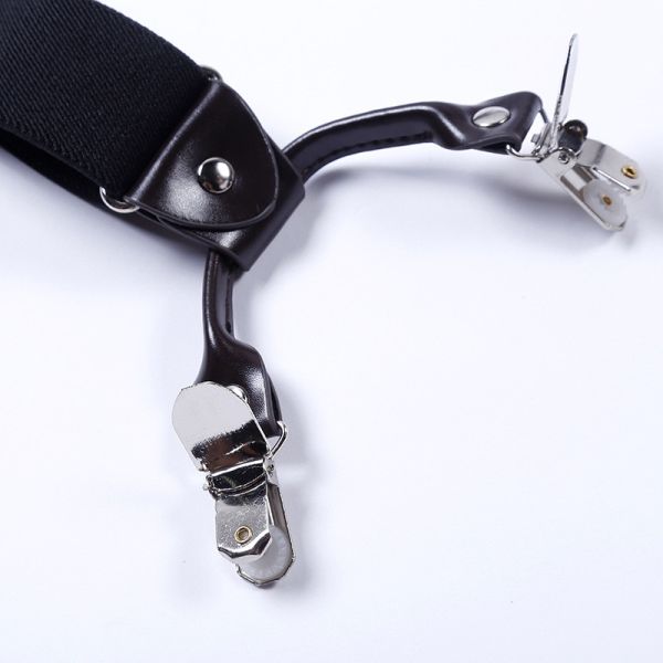 Ширина моды 3.5cm эластичных черных кожаных людей подтяжок