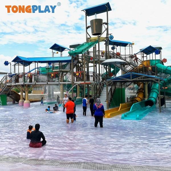 Adult Fibreglass Water Slides Eco Friendly Splash Park Playground
