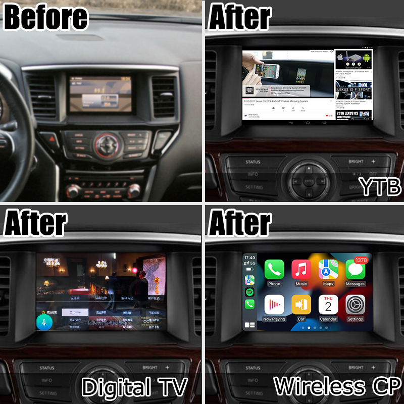 Nissan Pathfinder R52 Обновление мультимедийного экрана Android IT06 06It система carplay