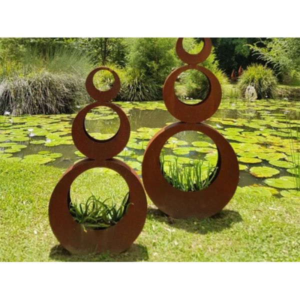 Customized Garden Rectangular Metal Flower Pot Corten Steel Planter Pots