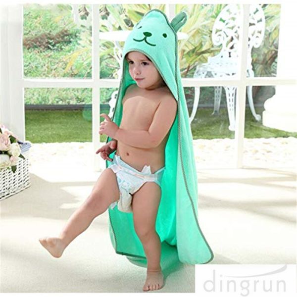 Soft Baby Hooded Towel Bear Ear , Personalized Hooded Bath Towels For Kids 