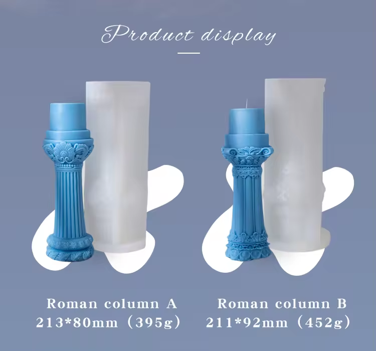 3D Roman Silicone Column Candle Mold European Simple Home Furnishing Aromatherapy Mold
