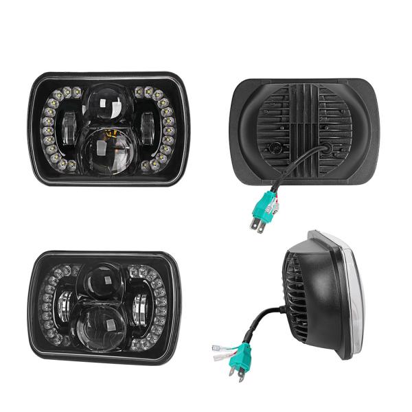 60W 5X7 Inch Square Offroad Jeep Halo Fog Lights Sealed Beam
