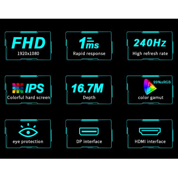 1K Resolution 25 Inch PC Monitor 165Hz 180Hz 200Hz 240Hz High Refresh Height Adjustable