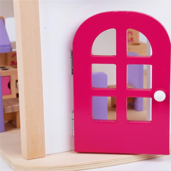 Mobília de madeira natural Toy House Furniture de madeira da casa de boneca de 37.5cm Diy