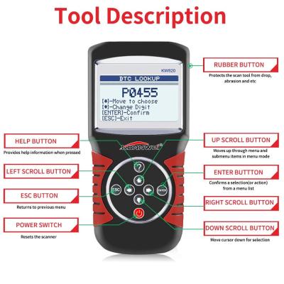 Puce diagnostique de la machine STM32F103C8T6 de fumée de détecteur de fuite d'Evap de lancement de KONNWEI KW820