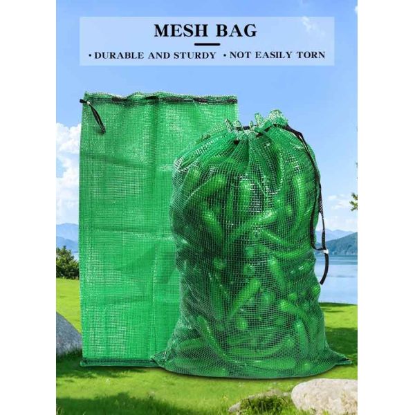 Green Polypropylene Circular Mesh Bag For Sweet Corn Chili Lemon