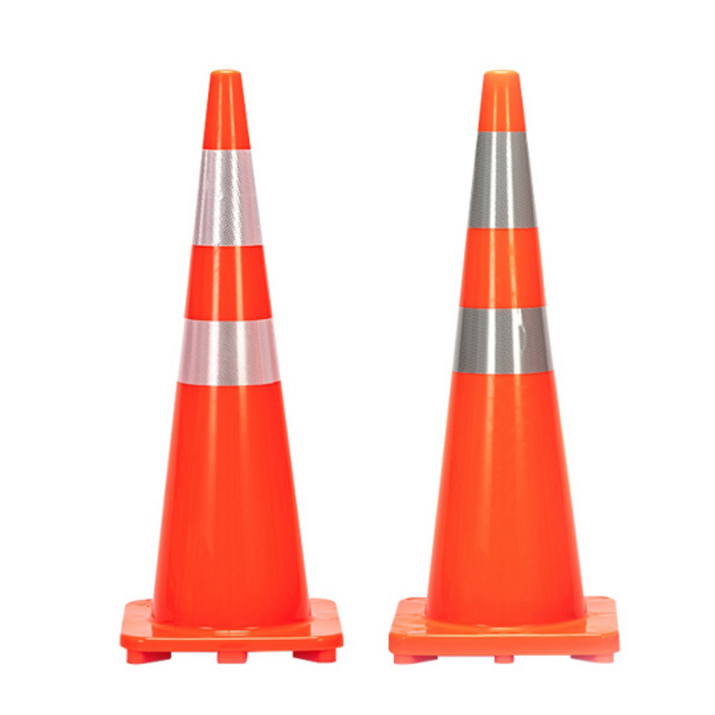 28 Inch PVC Traffic Cone with Reflective Tape for Road Safety Barrier