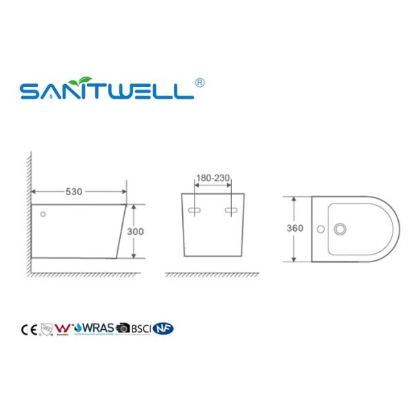 Биде очищать собственной личности удобной повешенное стеной скрыло материал танка керамический