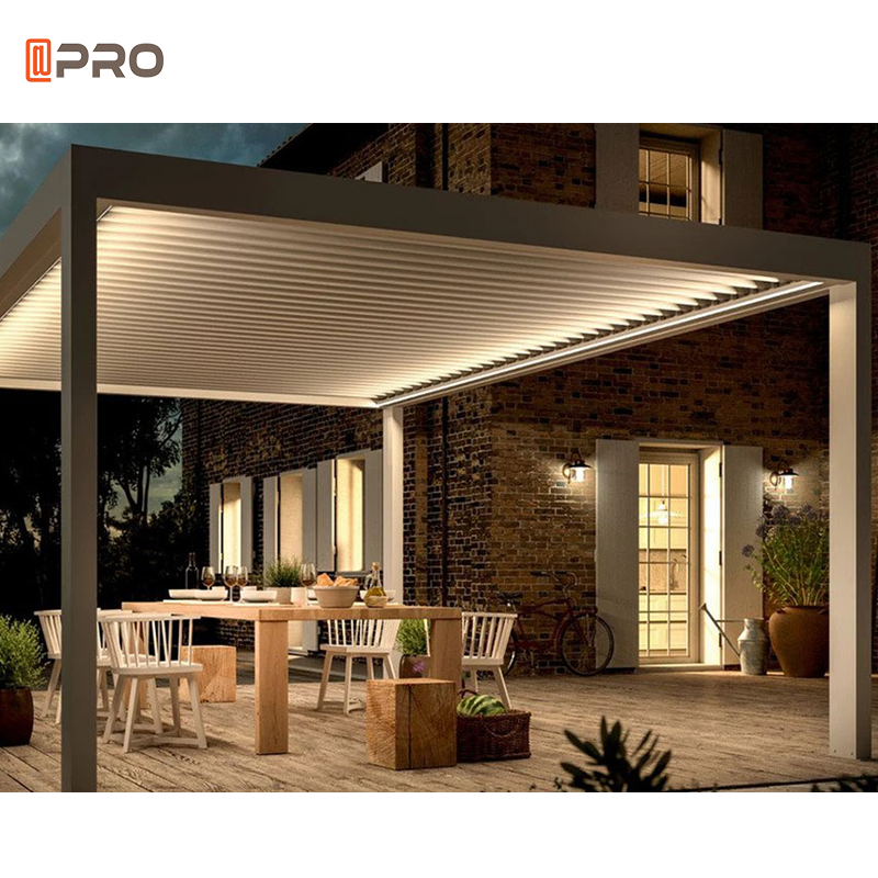 Gazebos Awning Modern Aluminum Pergola Motorized Retractable Roof For Garden