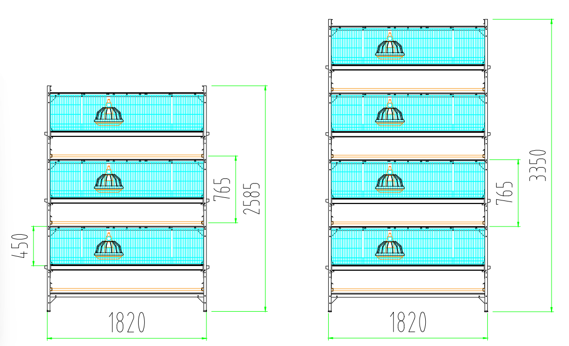 Multi Tier Automatic Harvesting Broiler Cage