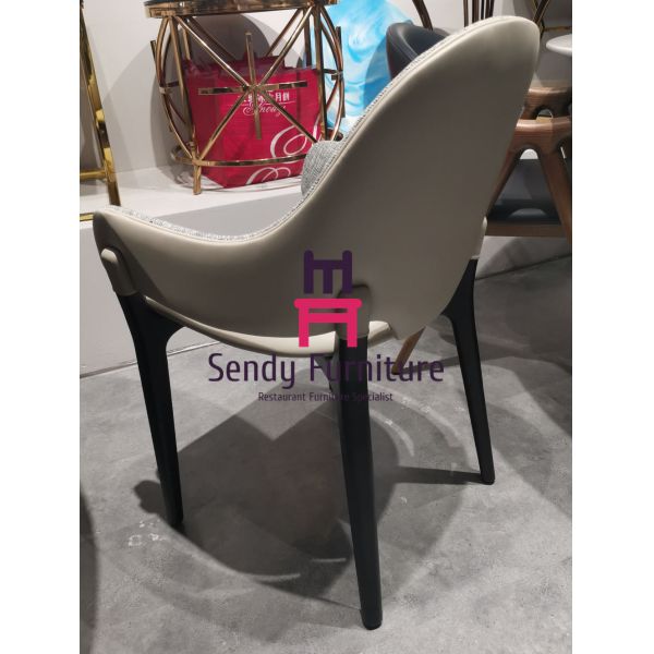 Кашемир PU кожаный обил подлокотник обедая стул для ресторана