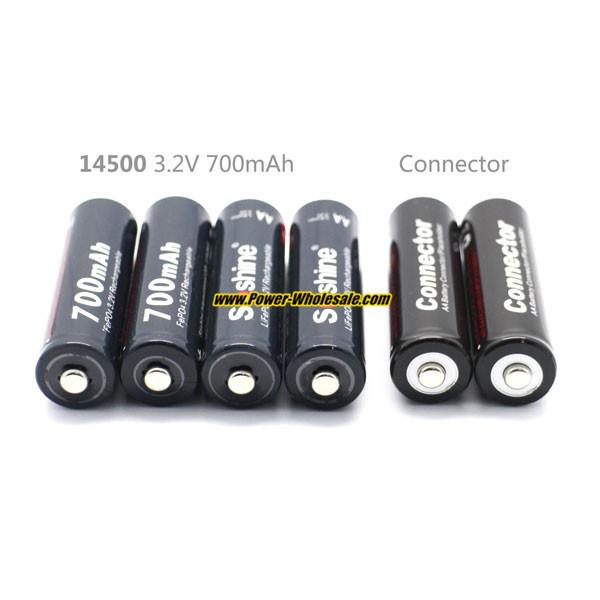 Soshine 3.2V LiFePO4 AA / 14500 700mAh battery, excellent for flashlight, power tools