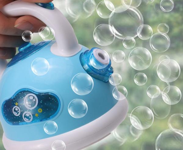 Brinquedos azuis da bolha da chaleira de Kingda para crianças com luz e certificação sadia do CE