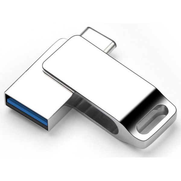 Metal U-disk for Computer & Mobile Phone Dual purpose USB3.0 TYPE-C OTG Rotating