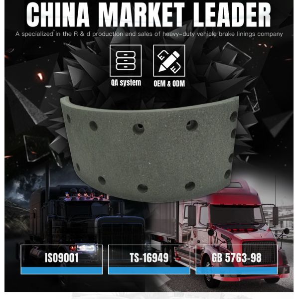 Non Asbestos Brake Lining For Truck Heavy Truck Brake Lining 19933 Brake Lining
