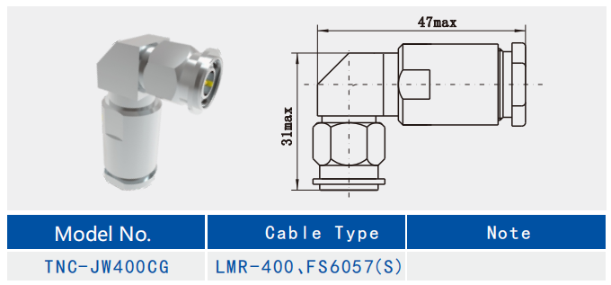 Stainless Steel TNC Type Male Right Angle RF Coaxial Connector