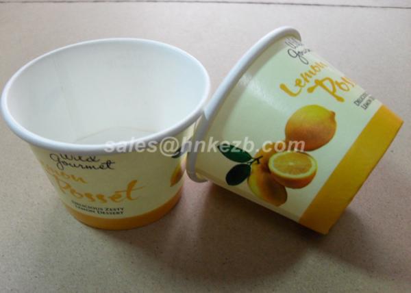 Healthy Disposable Ice Cream Cups , Paper Ice Cream Containers With Plastic Lids