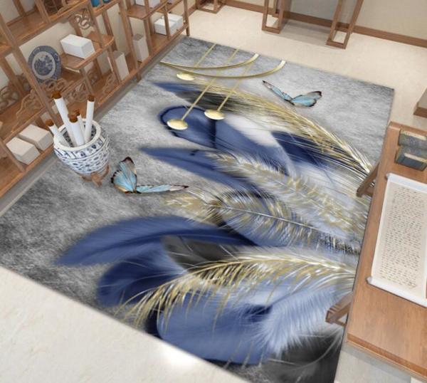Simple Water Absorption Carpet Bedroom Sofa Living Room Floor Carpet Chinese Style