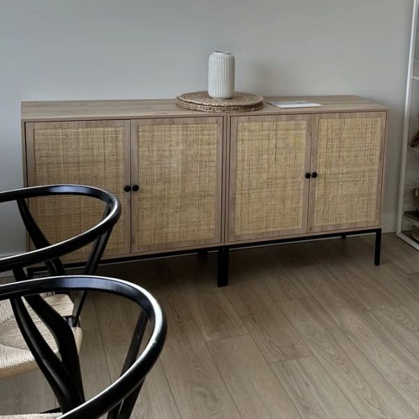 Decorative MDF Slat Wood Cabinet Sideboard Kitchen Apartment