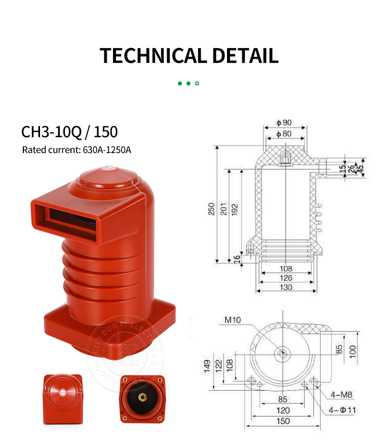 Коробка 630-1250А КХ3-10К 150 изоляции сильноточной высоковольтной изоляции для КИН28