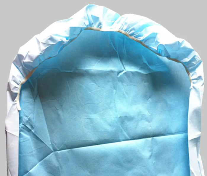 Blue Disposable Bed Protection , PP30GR + PE20GR Disposable Fitted Sheet