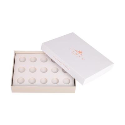 White Gold Stamping Chocolate Paper Boxes Lids And Bottom Box Packaging With Insert
