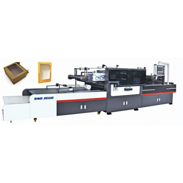 JIGUO High Speed Window Patching Machine Full Servo Window Patching Machine With Cover Cutting And Creasing Function For Peper Paper Box