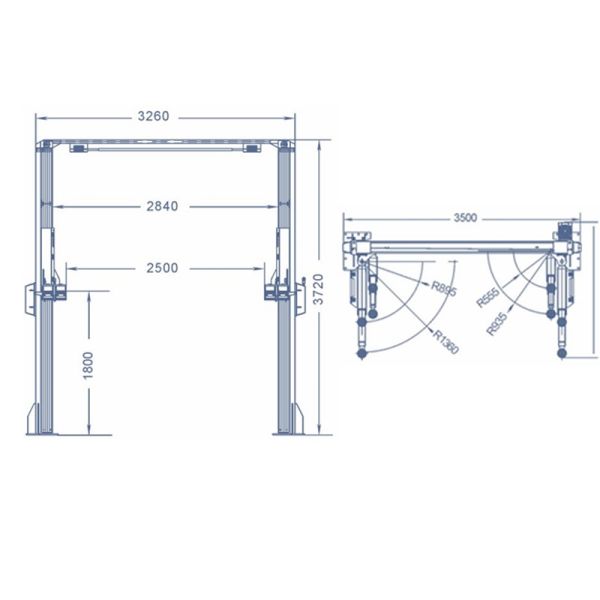 5500kg Capacity Hydraulic Vehicle Lift with 1800mm Lift Height for Car Workshops