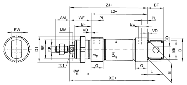 Цилиндр воздуха нержавеющей стали ISO6432 DSNU миниый пневматический