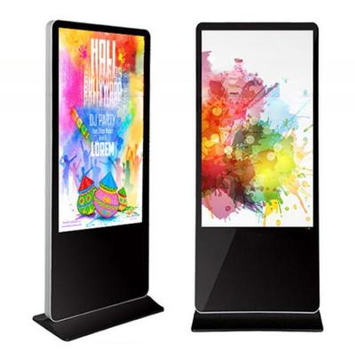 65 polegadas de piso LCD totem Quiosque monitor de sinalização publicitária UHD 4K suporte de resoluçãoHD-MI DP entrada VGA