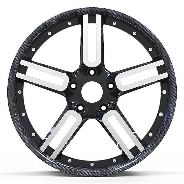 Deep Dish Lip Wheels 5 Spoke Aluminum Custom Forged Wheels 2 Pieces Forged Alloy Wheels For Sports Car