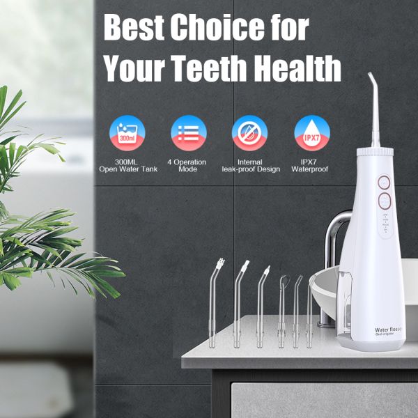 Ipx7 Waterproof Smart Water Flosser Rechargeable Oral Irrigator Quick Charge