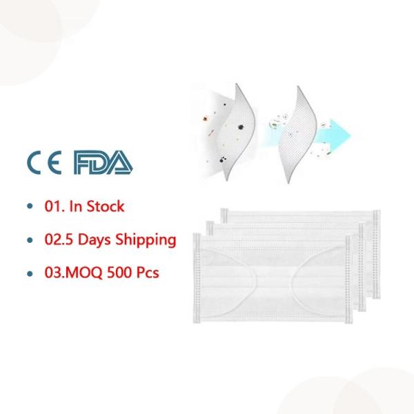 Superfine Fiber Material Disposable Medical Mask , 3 Ply Non Woven Face Mask CE / FDA